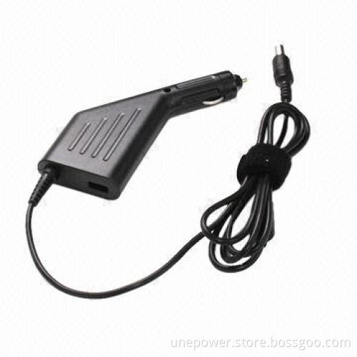 Laptop In-car DC Adapter for Lenovo, 20V/4.5A/90W, 7.9*6.6mm, w/ Pin, Built-in USB Slot 5V/2A, Black